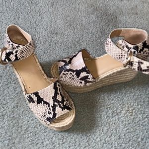Snake print wedges